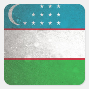Usbekistan Quadratischer Aufkleber