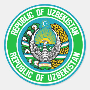 Usbekistan Runde Emblem Runder Aufkleber