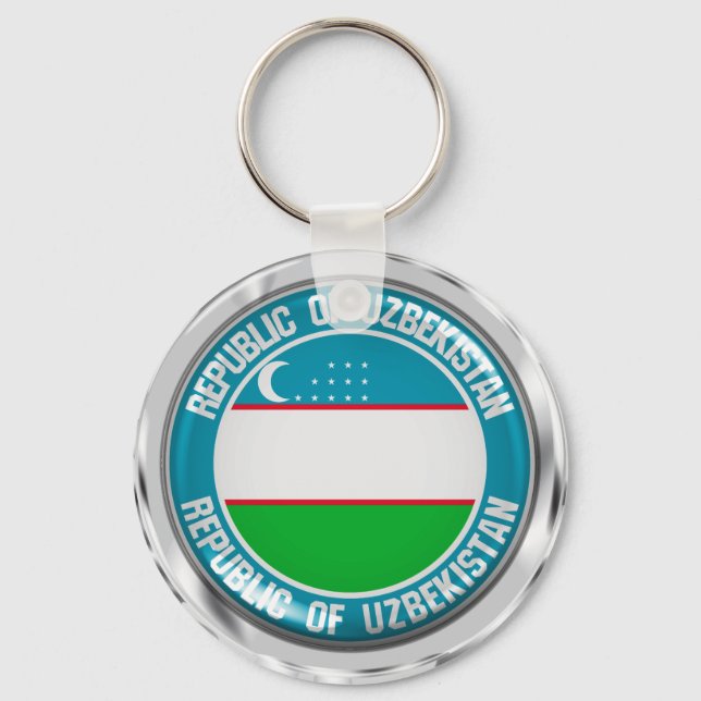 Usbekistan Runde Emblem Schlüsselanhänger (Vorderseite)