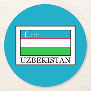 Usbekistan Runder Pappuntersetzer
