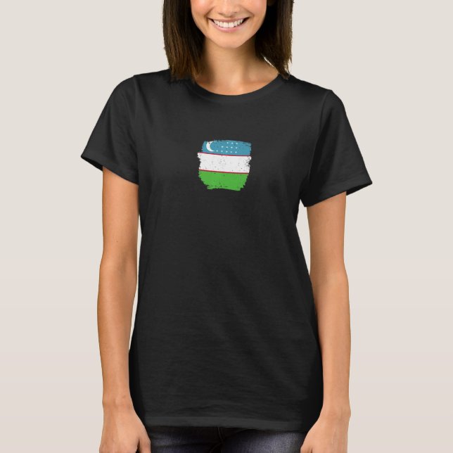 Usbekistan - Stolze usbekische Flagge T-Shirt (Vorderseite)