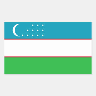 Usbekistan/Usbek/Uzbekistani Flagge Rechteckiger Aufkleber