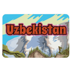Usbekistan Vintage-Reiseposter Magnet