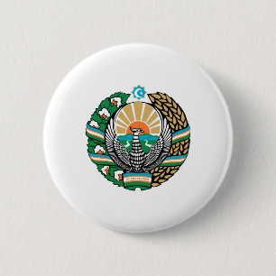 Usbekwappen Button