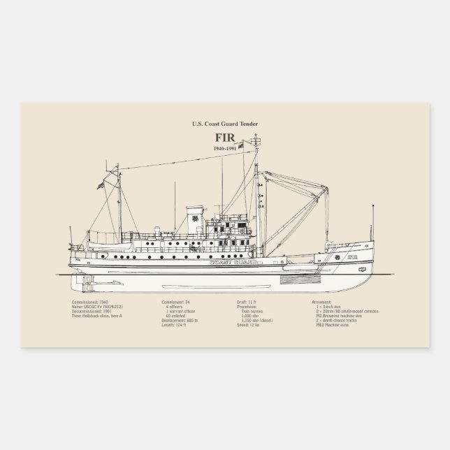 USCG-Ausschreibung Fr. wlm-212 - SBD Rechteckiger Aufkleber (Vorderseite)