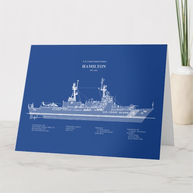 USCG Cutter Hamilton Whec-715 - ABD Dankeskarte (Vorderseite)