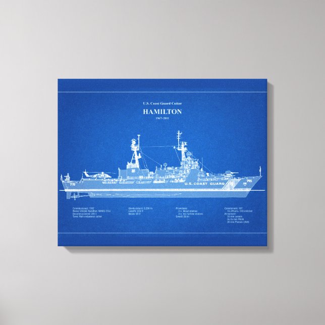 USCG Cutter Hamilton Whec-715 - ABD Leinwanddruck (Vorderseite)