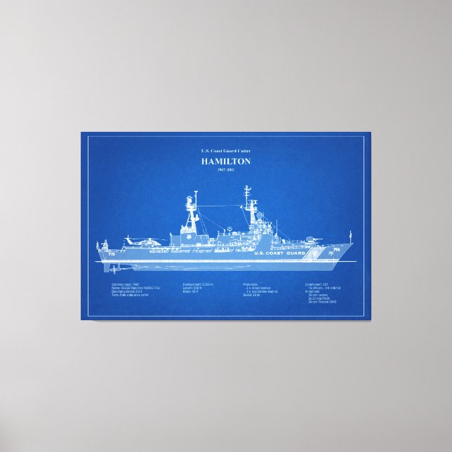 USCG Cutter Hamilton Whec-715 - ABD Leinwanddruck (Vorderseite)