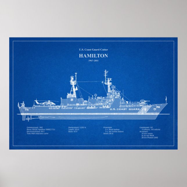 USCG Cutter Hamilton Whec-715 - ABD Poster (Vorne)