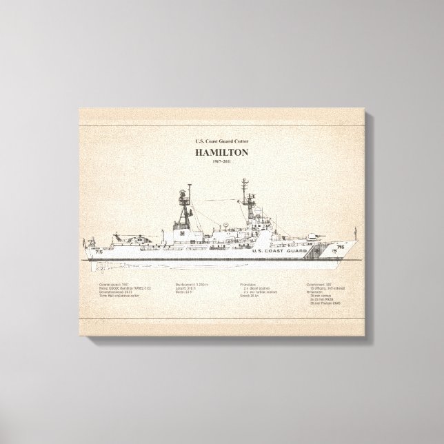 USCG Cutter Hamilton Whec-715 - SBD Leinwanddruck (Vorderseite)