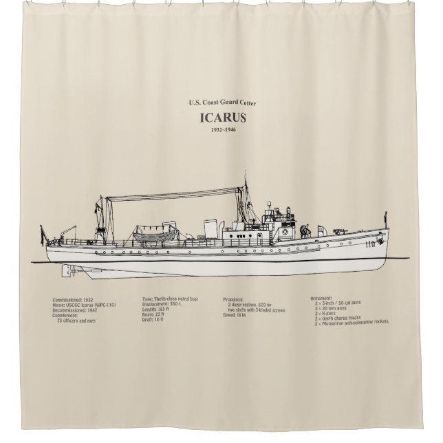 USCG Cutter Icarus wpc-110 - SBD Duschvorhang (Vorderseite)