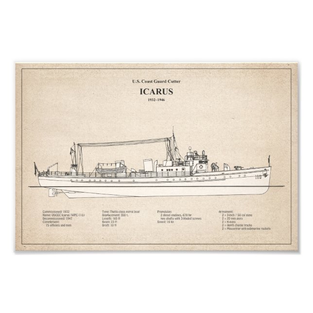 USCG Cutter Icarus wpc-110 - SBD Fotodruck (Vorne)