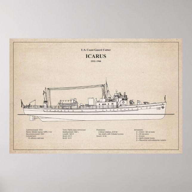 USCG Cutter Icarus wpc-110 - SBD Poster (Vorne)