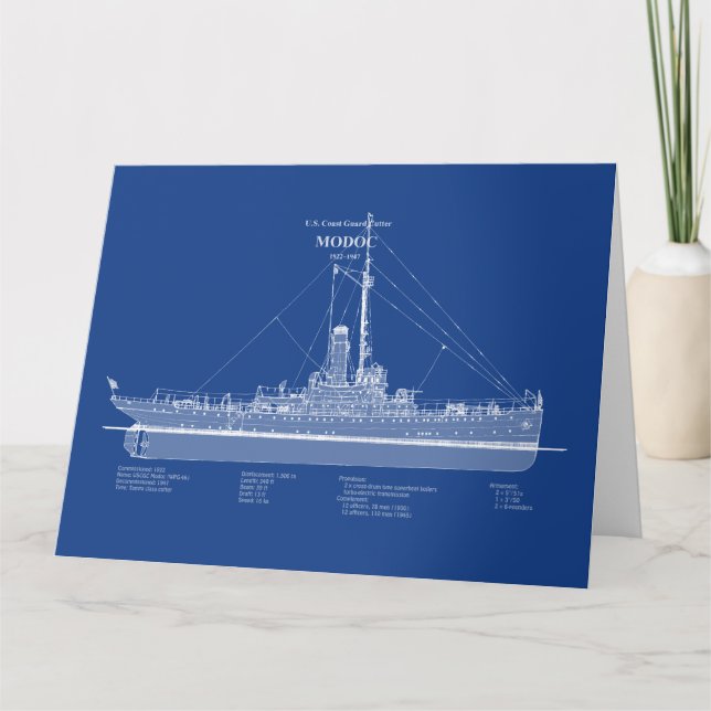 USCG Cutter Modoc wpg-46 - ABD Dankeskarte (Vorderseite)