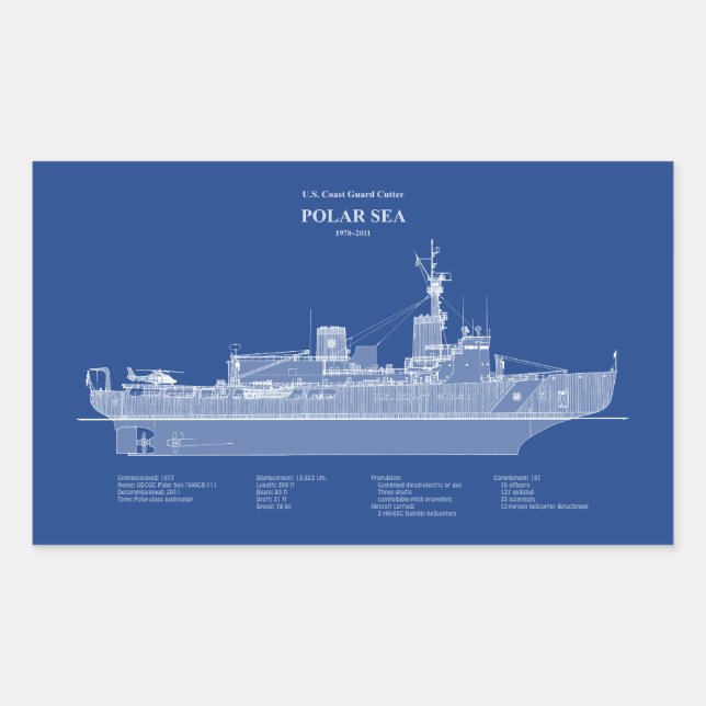 USCG Cutter Polar Sea Waggb-11 - ABD Rechteckiger Aufkleber (Vorderseite)