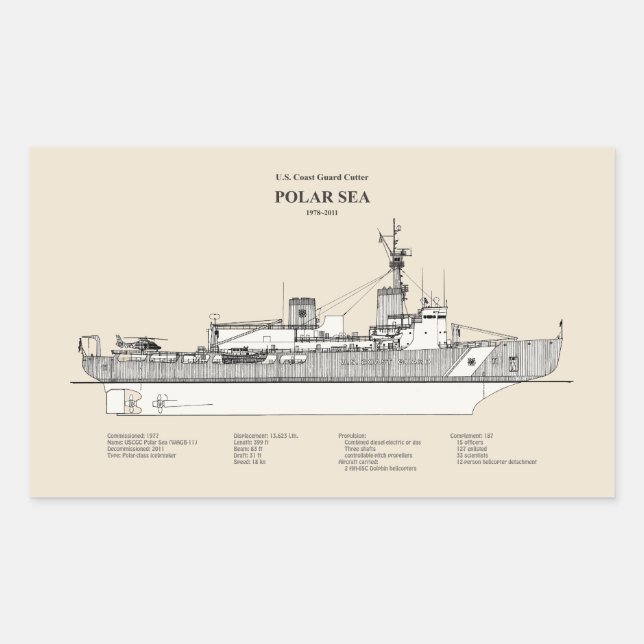 USCG Cutter Polar Sea Waggb-11 - SBD Rechteckiger Aufkleber (Vorderseite)