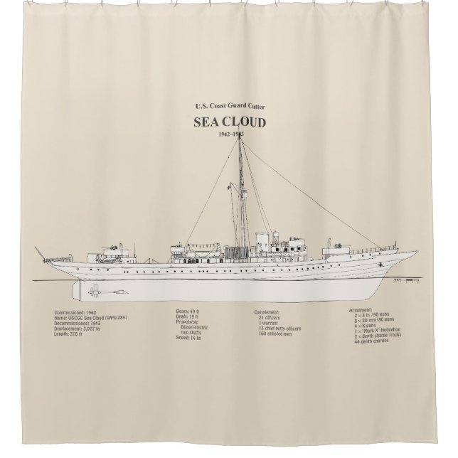 USCG Cutter Sea Cloud wpg-284 - SBD Duschvorhang (Vorderseite)