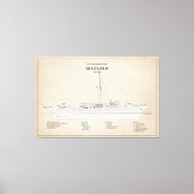 USCG Cutter Sea Cloud wpg-284 - SBD Leinwanddruck (Vorderseite)