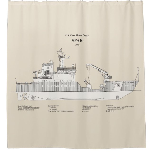 USCG Cutter Spar wlb-206 - SBD Duschvorhang (Vorderseite)