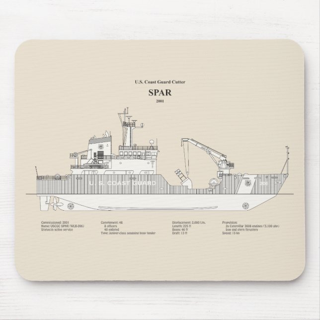 USCG Cutter Spar wlb-206 - SBD Mousepad (Vorne)