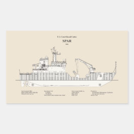 USCG Cutter Spar wlb-206 - SBD Rechteckiger Aufkleber