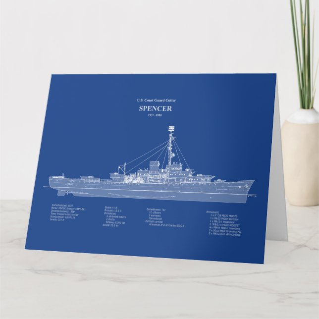 USCG Cutter Spencer wpg-36 - ABD Dankeskarte (Vorderseite)