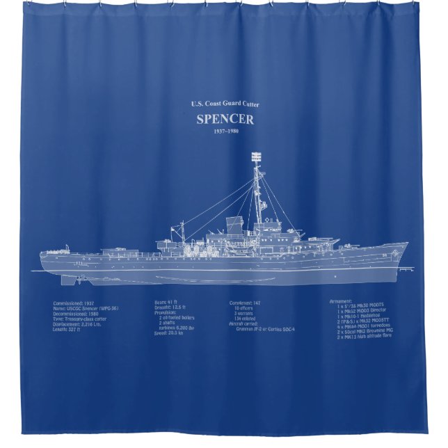 USCG Cutter Spencer wpg-36 - ABD Duschvorhang (Vorderseite)