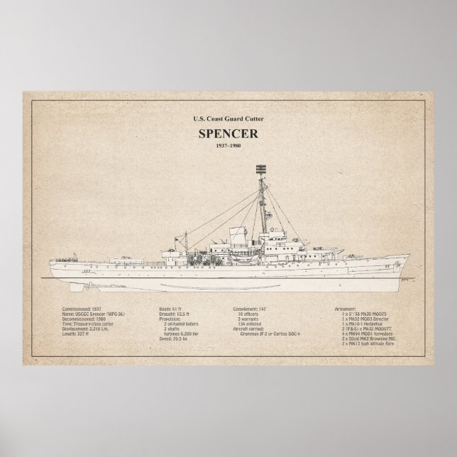 USCG Cutter Spencer wpg-36 - SBD Poster (Vorne)