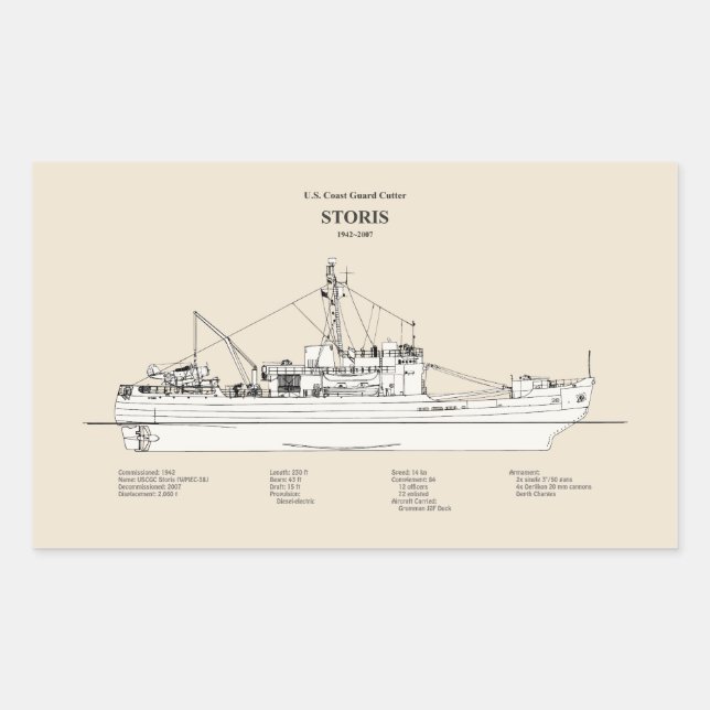 USCG Cutter Storis wmec-38 - SBD Rechteckiger Aufkleber (Vorderseite)