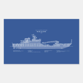 USCG Cutter Willow wlb-202 - ABD Rechteckiger Aufkleber