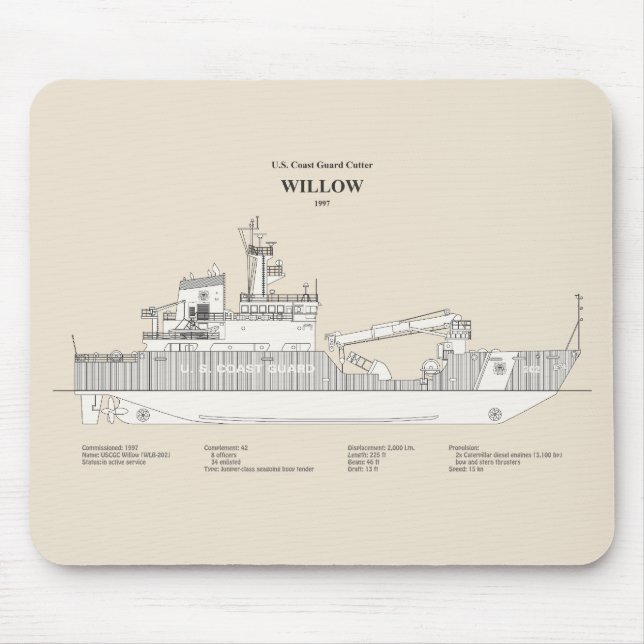 USCG Cutter Willow wlb-202 - SBD Mousepad (Vorne)