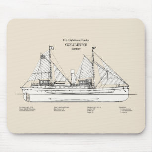 USCG Leuchtturm Zender Columbine - SBD Mousepad