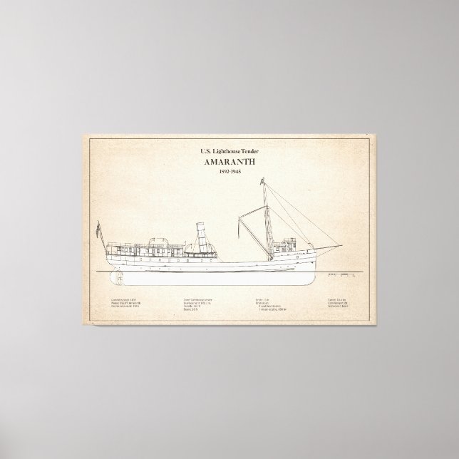 USCG Lighthouse Tender Amaranth - SBD Leinwanddruck (Vorderseite)