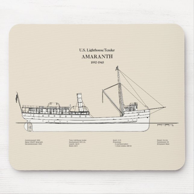 USCG Lighthouse Tender Amaranth - SBD Mousepad (Vorne)