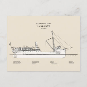 USCG Lighthouse Tender Amaranth - SBD Postkarte