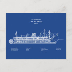 USCG Lighthouse Tender Goldenrod - ABD Postkarte