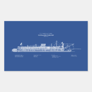 USCG Lighthouse Tender Goldenrod - ABD Rechteckiger Aufkleber