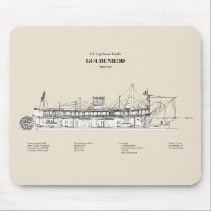 USCG Lighthouse Tender Goldenrod - SBD Mousepad