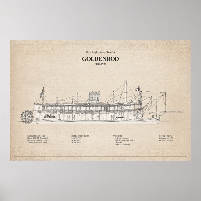USCG Lighthouse Tender Goldenrod - SBD Poster (Vorne)