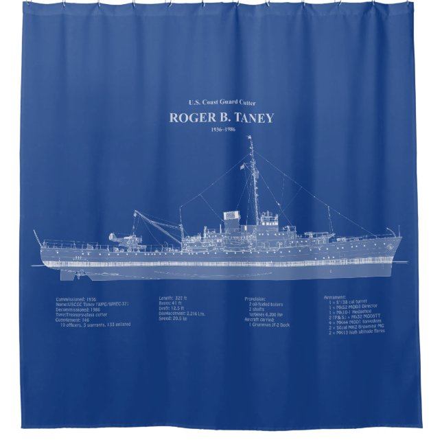 USCG Roger B. Taney Whec-37 - ABD Duschvorhang (Vorderseite)