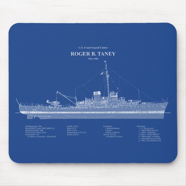 USCG Roger B. Taney Whec-37 - ABD Mousepad (Vorne)