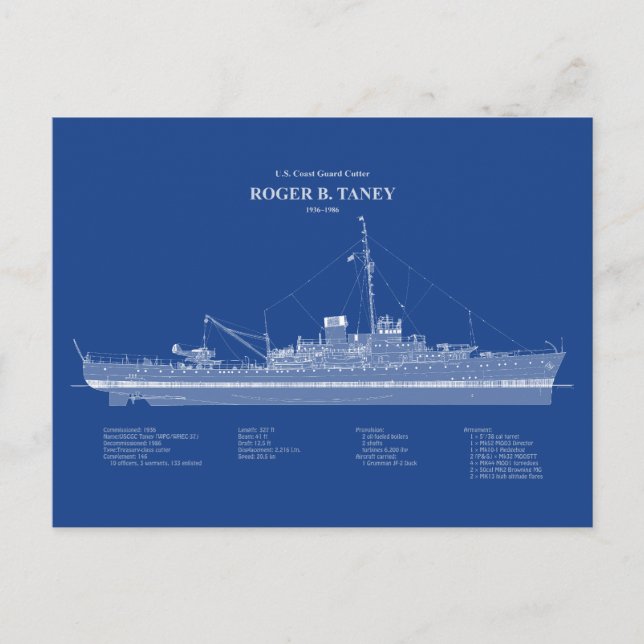 USCG Roger B. Taney Whec-37 - ABD Postkarte (Vorderseite)