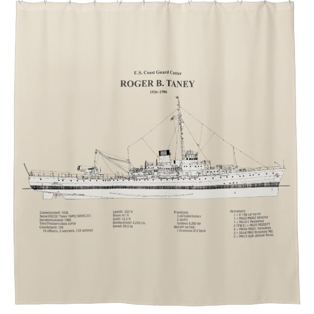 USCG Roger B. Taney Whec-37 - SBD Duschvorhang (Vorderseite)