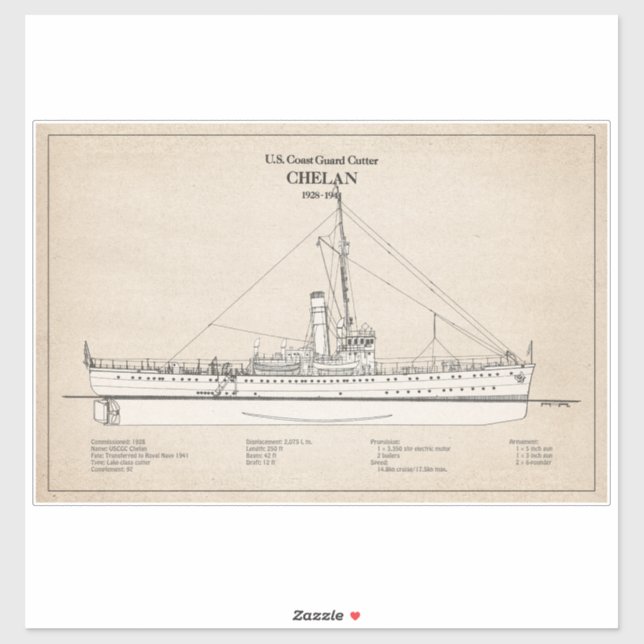 USCGC Chelan - SBD Aufkleber (Blatt)