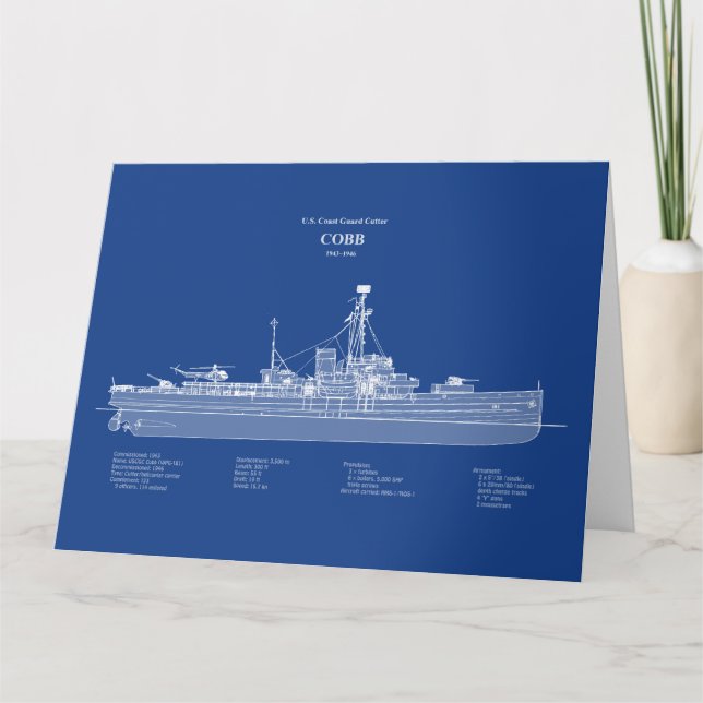 USCGC Cobb wpg-181 - ABD Dankeskarte (Vorderseite)