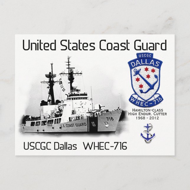 USCGC DALLAS WHEC-716 - CUTTER - POSTCARD POSTKARTE (Vorderseite)