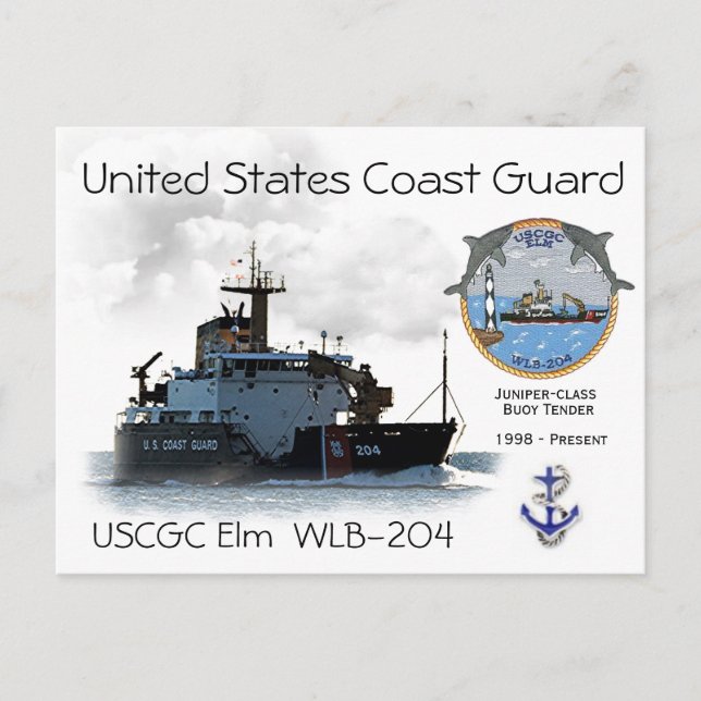 USCGC ELM WLB-204 BUOY TENDER POSTKARTE (Vorderseite)