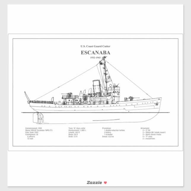 USCGC Escanaba wpc-77 - BD Aufkleber (Blatt)