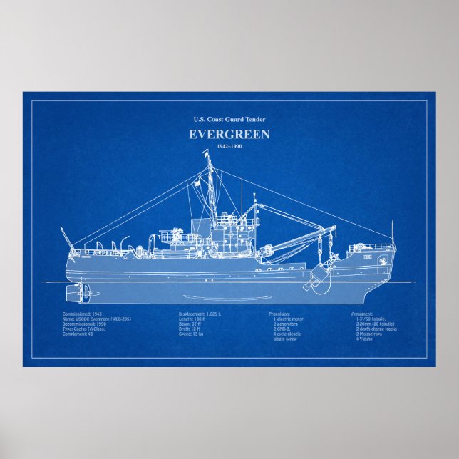 USCGT Evergreen wlb-295 - ABD Poster (Vorne)