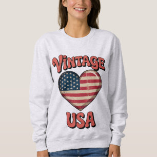 usd vintage herz damen sweatshirt